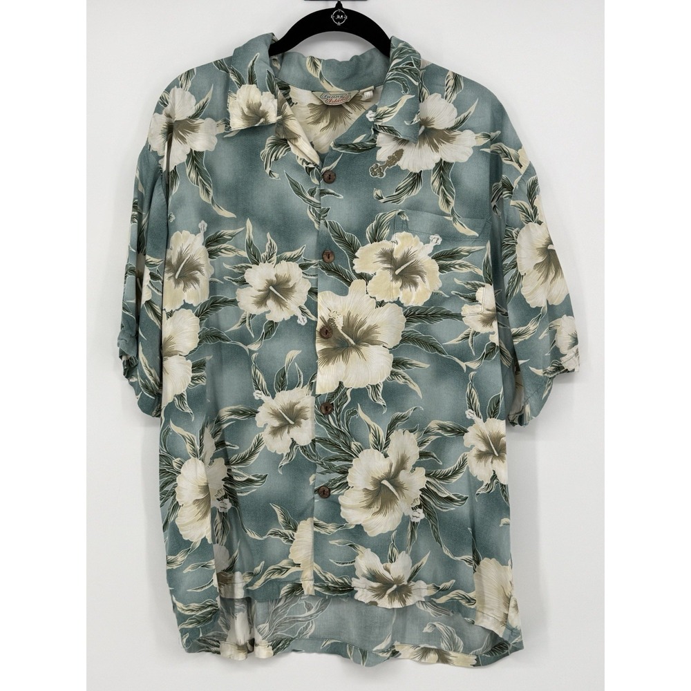 Sunny Island Men's Hawaiian Short Sleeve Button Up Large